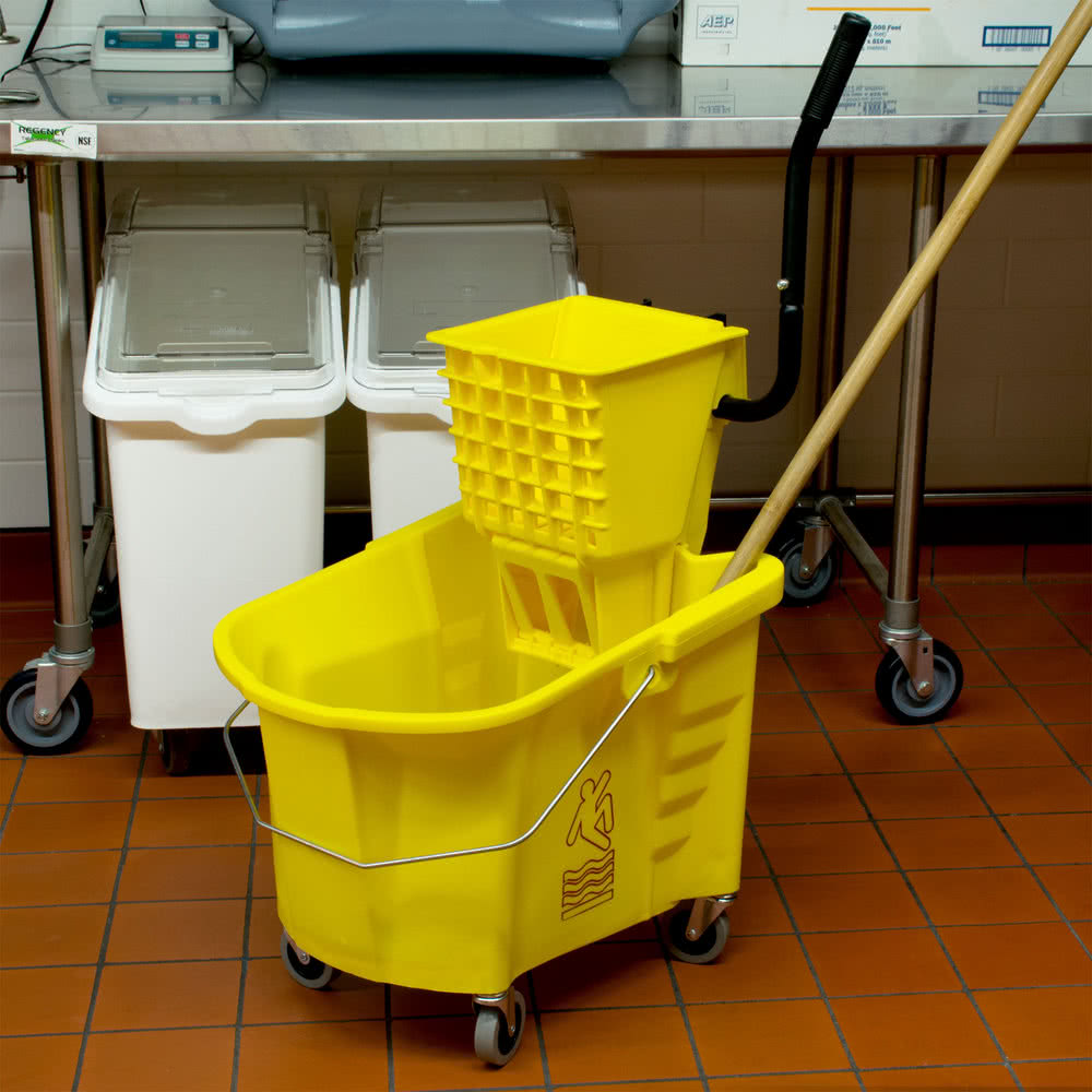 **Excel Care™ 35QT Yellow Mopping Bucket w/ Side Press