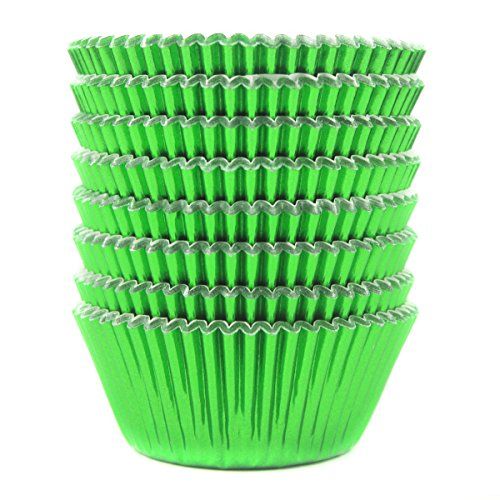 Colored Foil Baking Cups Green