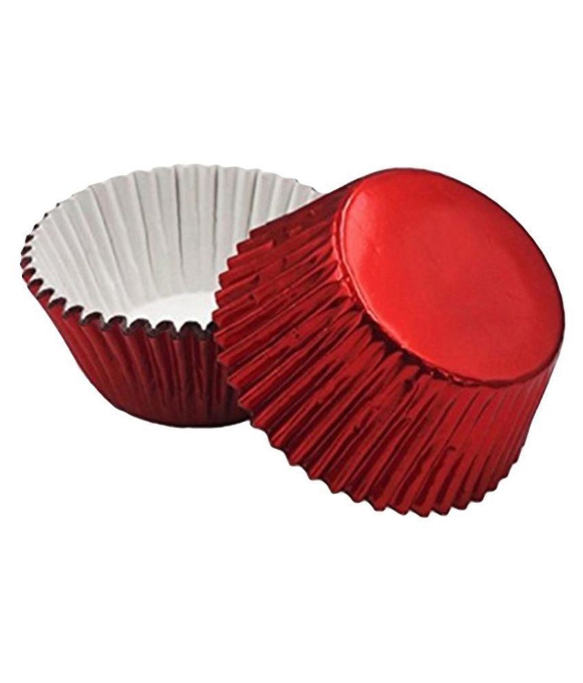 Baking Paper Liners - Muffin Cup Size - Red Foil