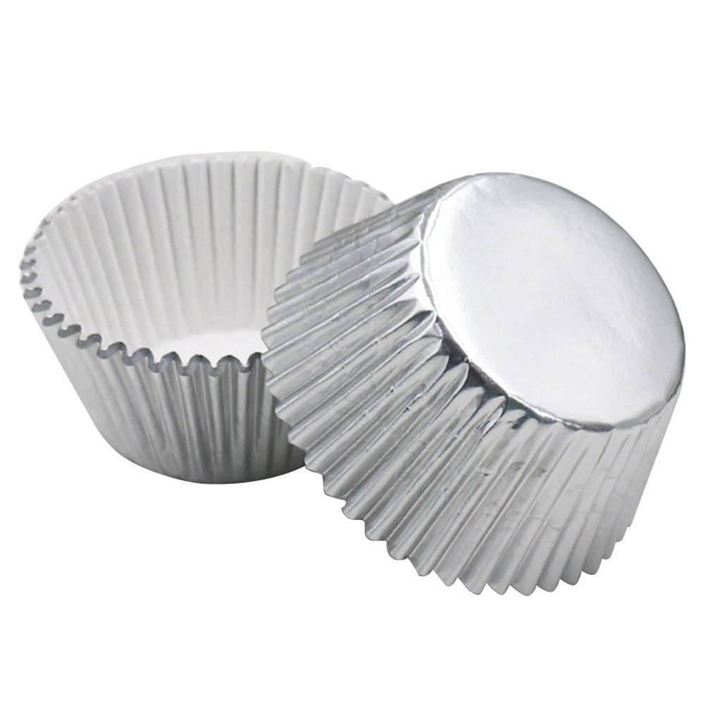 Silver Foil Cupcake Liner (50pk) in Solid Color Bake Cups from Simplex  Trading
