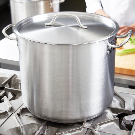 32 Qt. Stainless Steel Stock Pot With Cover in Stainless Steel from ...