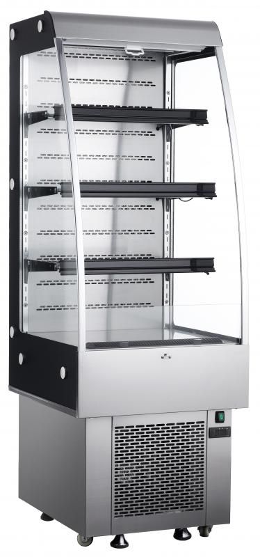 24 INCH OPEN REFRIGERATED FLOOR DISPLAY CASE WITH 8 9 CU FT CAPACITY   Om25825 