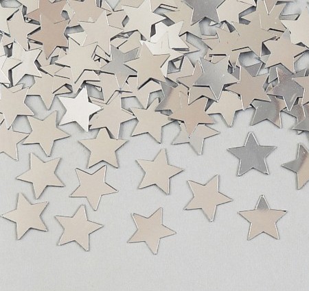 Silver Stars Shaped Confetti